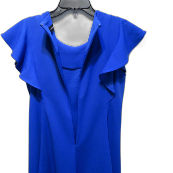 Andrew Marc Crewneck Sleeveless Flare Mini Dress Ruffles - Picture 3 of 6